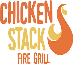 Chicken Stack Fire Grill logo – bold flame icon and vibrant lettering representing flavorful grilled chicken and fire-cooked meals.